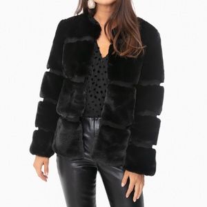 KEEPSAKE the label Ariel Faux Fur Coat in black